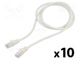 LANBERG Patch cord Cat 6 U/UTP 1,5m blanco (Pack de 10)