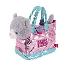 PERLETTI Bolso mano con peluche gato Coco Rosa 28cm