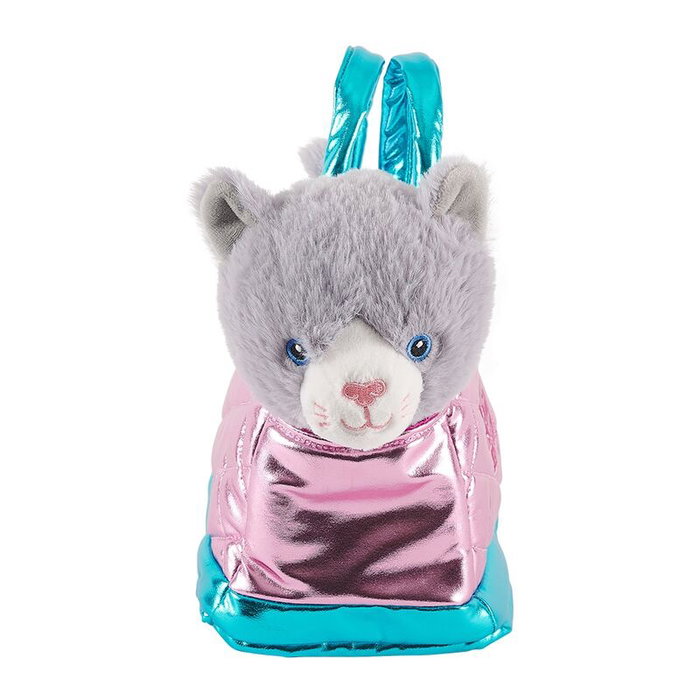 PERLETTI Bolso mano con peluche gato Coco Rosa 28cm