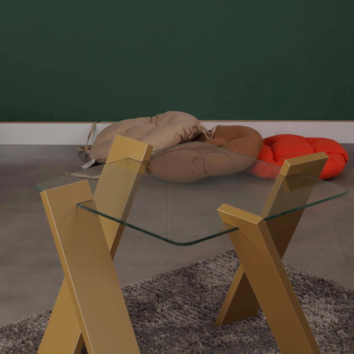 Hanah Home Roman Mini Mesa de Centro Mostaza