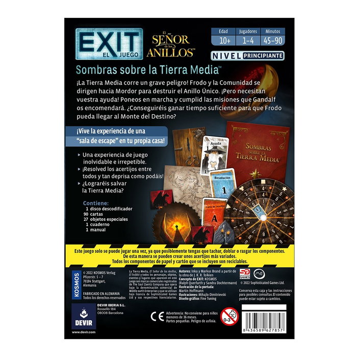 Devir EXIT: El Señor de los Anillos - Sombras sobre la Tierra Media
