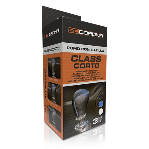 Abc Pomos Pomo Class Corto Negro Gatillo CS10 POM30146 Aluminio PU Simil Piel 30 mm