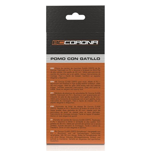 Abc Pomos Pomo Class Corto Negro Gatillo CS10 POM30146 Aluminio PU Simil Piel 30 mm