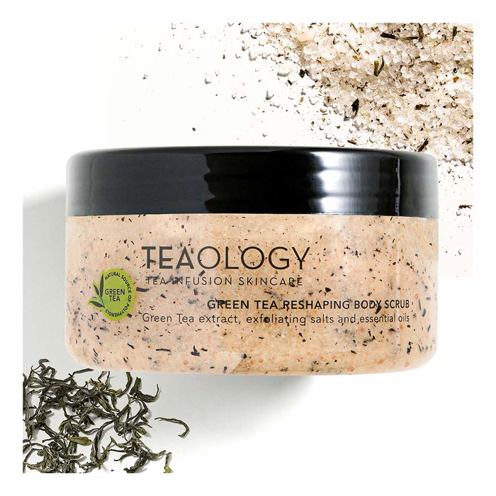 Teaology GREEN TEA Reshaping Body Scrub - Exfoliante Corporal Remodelador con Té Verde para Eliminar Líquidos, 450 g