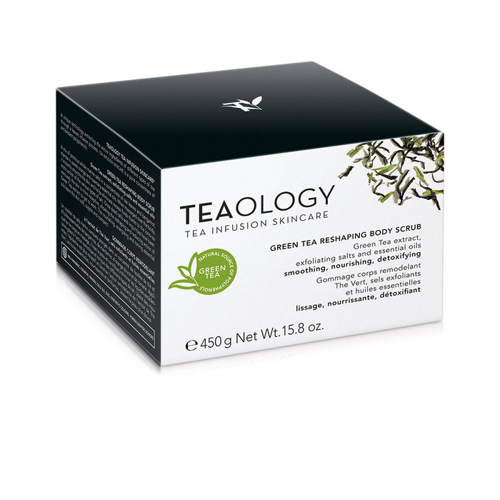 Teaology GREEN TEA Reshaping Body Scrub - Exfoliante Corporal Remodelador con Té Verde para Eliminar Líquidos, 450 g