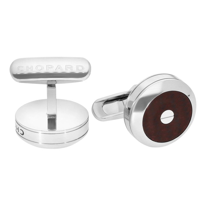 Chopard Gemelos Classic Racing con Fibra de Carbono Roja y Metal Plateado