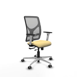 PIQUERAS Y CRESPO Silla de oficina Motilla con mecanismo Sincro/Traslack Crema y Gris