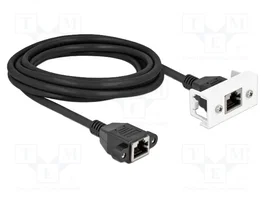 DeLOCK Cable de extensión de red Cat6a para módulo Easy 45, 3 m, Negro/Blanco