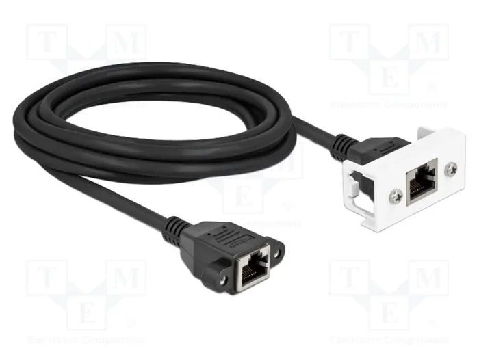 DeLOCK Cable de extensión de red Cat6a para módulo Easy 45, 3 m, Negro/Blanco