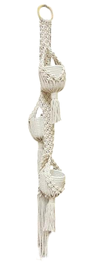 DKD Home Decor Macetero Algodón Macramé Tejido a Mano Crudo