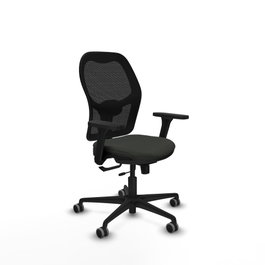 PIQUERAS Y CRESPO Silla de oficina Jorquera con mecanismo Sincro/Traslack, Tela Negra