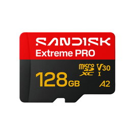 SanDisk Extreme PRO Tarjeta microSDXC UHS-I 128GB, Hasta 250MB/s Lectura, 120MB/s Escritura, Clase 10, V30, A2