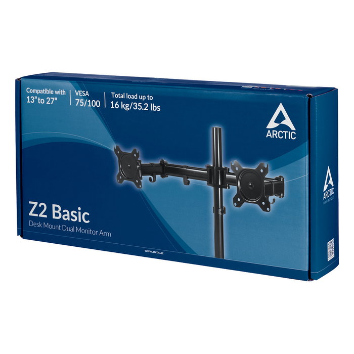 ARCTIC Soporte para 2 Monitores Z2 Basic hasta 27" 8kg