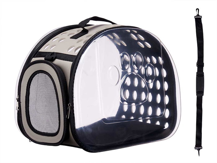 Mascow Transportin Transparente Gris Grande Plástico 43x33x4 cm (Set de 4)