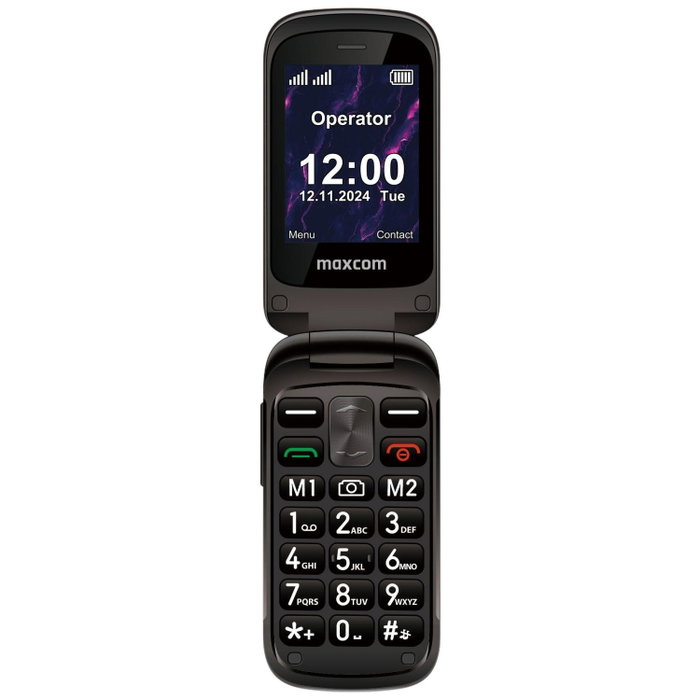 Maxcom MM 834L 4G Teléfono Móvil con Carcasa Concha Pantalla 2.4" Cámara 0.3 MP Batería 1000 mAh Negro