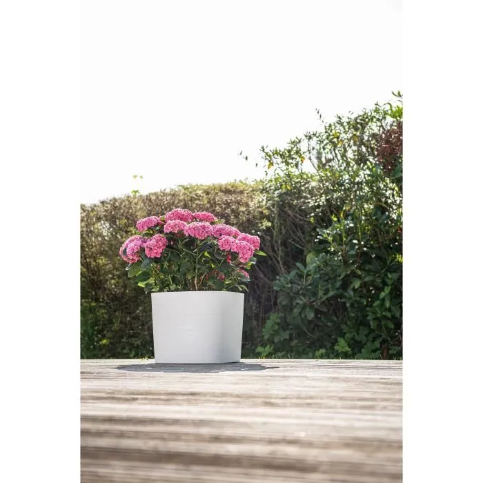 Garden Id Maceta con reserva de agua 08310301 Blanco 40 x 40 cm 100% Residuos Domésticos 100% Reciclable Superficie Estructurada