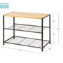 Max Home Zapatero 3 Baldas 63x30x43 cm Acero y Melamina Color Baby