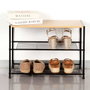 Max Home Zapatero 3 Baldas 63x30x43 cm Acero y Melamina Color Baby