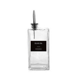 DKD Home Decor Aceitera de Cristal y Acero Inoxidable 500ml