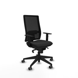 PIQUERAS Y CRESPO Silla de oficina Horna con mecanismo Sincro, Similpiel y Malla, Negro
