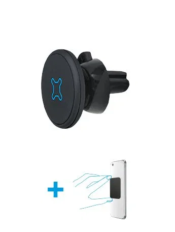 Mobilis 044004 Soporte pasivo universal para coche con montaje magnético y para rejilla de aire, para smartphones, negro