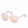 GUESS Gafas de Sol Mujer GU7615 28U - Forma Cuadrada, Montura Metal Dorado Rosado, Cristales Burdeos Espejado, Patilla 140 mm