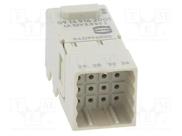 HARTING Módulo Macho Han-Modular® Domino Han D® de 16 Pines HARTING Módulo Macho Han-Modular® Domino Han D® de 16 Pines