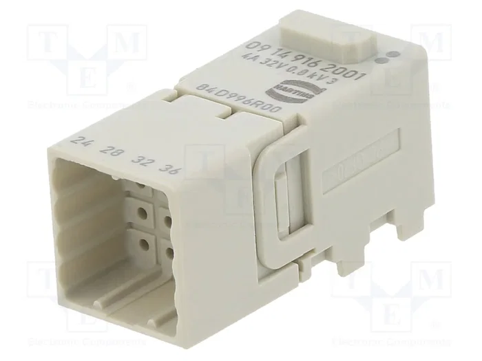 HARTING Módulo Macho Han-Modular® Domino Han D® de 16 Pines HARTING Módulo Macho Han-Modular® Domino Han D® de 16 Pines