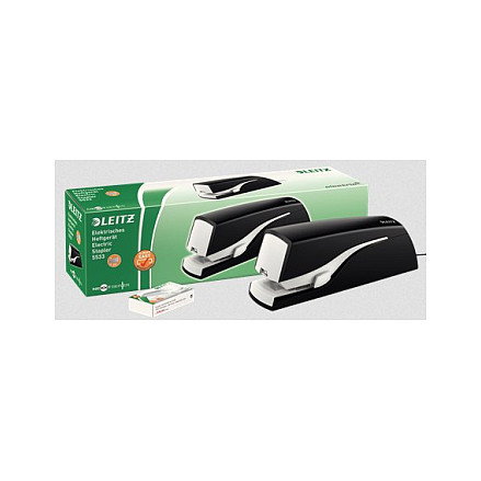 LEITZ Grapadora eléctrica 5533 negra y blanca