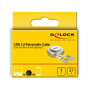 DeLOCK Cable retráctil 2 en 1 USB-A a Micro-B y Lightning Blanco/Oro