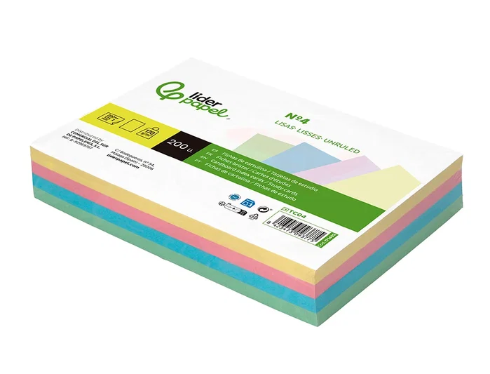 Liderpapel Tarjeta de estudio lisa de colores 170gr 125x200mm Liderpapel Tarjeta de estudio lisa de colores 170gr 125x200mm