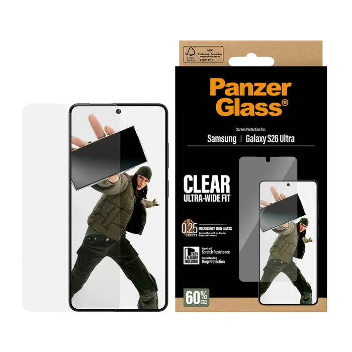 PanzerGlass Protector de pantalla Samsung Galaxy S26 Ultra Ultra-Wide Fit con EasyAligner