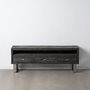 Mueble Tv Negro Madera / Acero Salón 160 X 40 X 59 cm