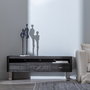 Mueble Tv Negro Madera / Acero Salón 160 X 40 X 59 cm