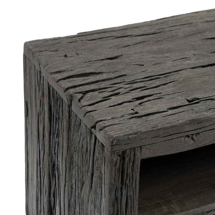 Mueble Tv Negro Madera / Acero Salón 160 X 40 X 59 cm