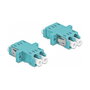 DeLOCK Acoplador de Fibra Óptica LC Duplex Hembra a LC Duplex Hembra Multimodo, 2 unidades, Azul claro