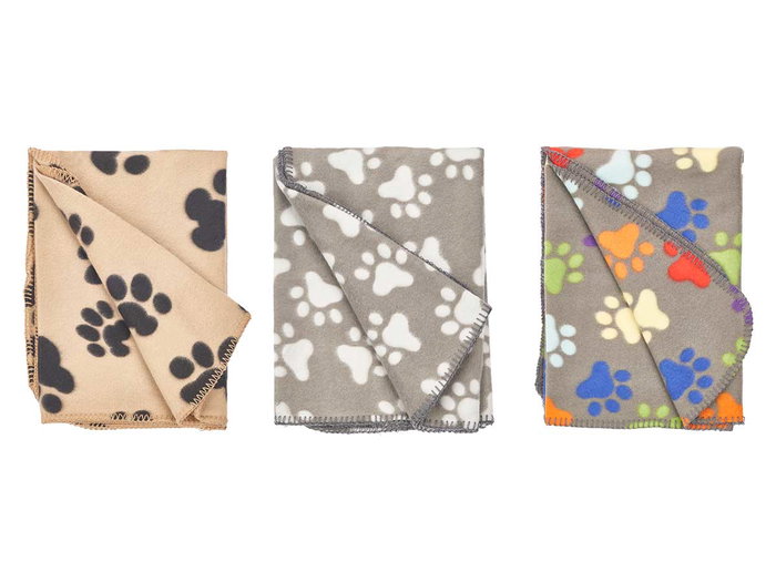 Mascow Manta para Mascota Huellas Surtidos Colores 125 x 157 cm (Set de 12)