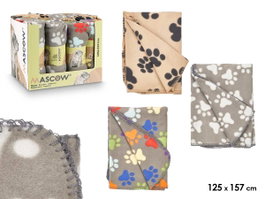 Mascow Manta para Mascota Huellas Surtidos Colores 125 x 157 cm (Set de 12)