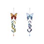 DKD Home Decor Decoración de Pared de Metal Mariposa Surtido de 2 Unidades Azul y Naranja