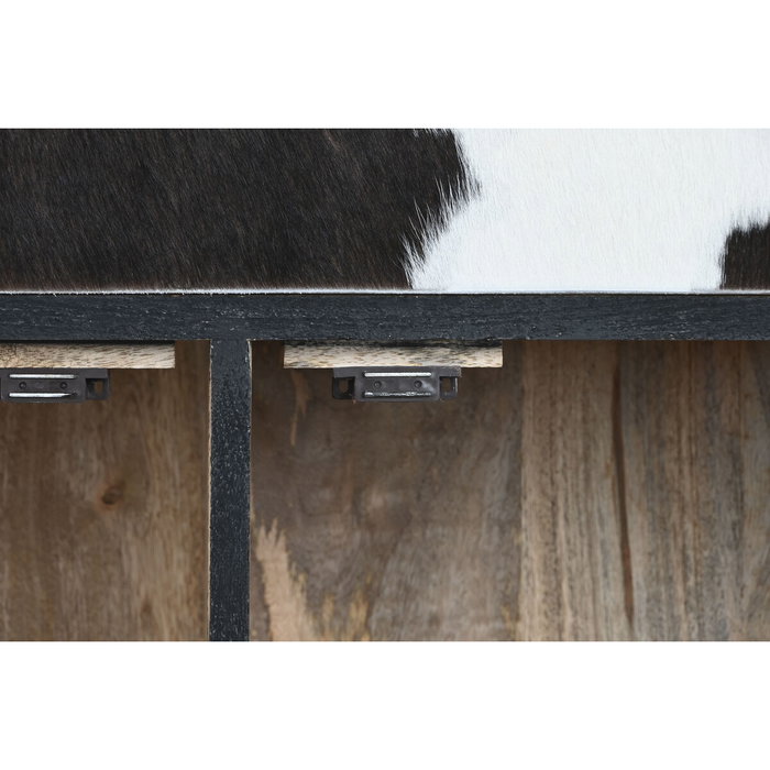 DKD Home Decor Buffet de Mango y Piel Color Vaca