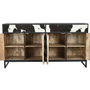 DKD Home Decor Buffet de Mango y Piel Color Vaca