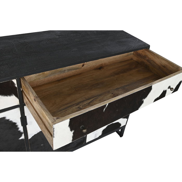 DKD Home Decor Buffet de Mango y Piel Color Vaca