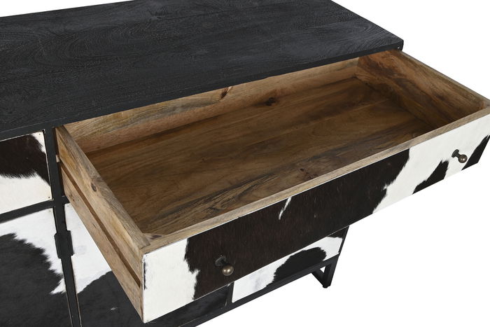 DKD Home Decor Buffet 172 x 90 x 45 cm Mango y Piel Detalle Vaca