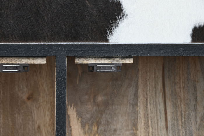 DKD Home Decor Buffet 172 x 90 x 45 cm Mango y Piel Detalle Vaca