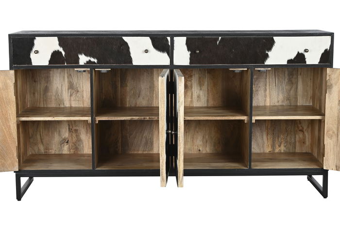 DKD Home Decor Buffet 172 x 90 x 45 cm Mango y Piel Detalle Vaca