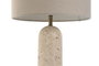 DKD Home Decor Lámpara Sobremesa Moderno Beige Mármol Lino 35 x 66 x 35 cm