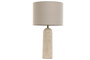 DKD Home Decor Lámpara Sobremesa Moderno Beige Mármol Lino 35 x 66 x 35 cm