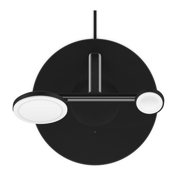 Belkin WIZ017vfBK Cargador Inalámbrico MagSafe 3 en 1 para iPhone 12/13 - Negro - Con Adaptador AC y Carga Rápida hasta 15W