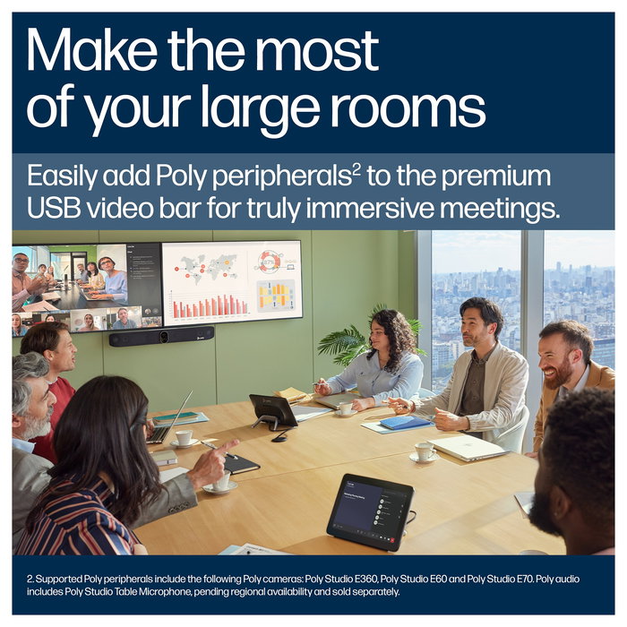 HP Barra de Video USB Poly Studio V72 4K Ultra HD, Zoom 7.3x, Color Blanco HP Barra de Video USB Poly Studio V72 4K Ultra HD, Zoom 7.3x, Color Blanco