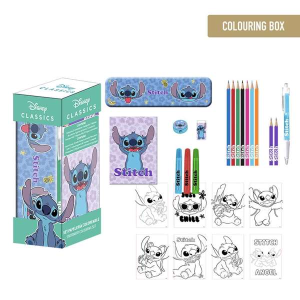 Cerdá Set Papelería Coloreable Stitch 11.0 x 24.0 x 9.5 cm